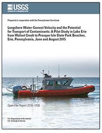 Longshore water-current velocity and the potential for transport of contaminants—A pilot study in Lake Erie from Walnut Creek to Presque Isle State Park beaches, Erie, Pennsylvania, June and August 2015
